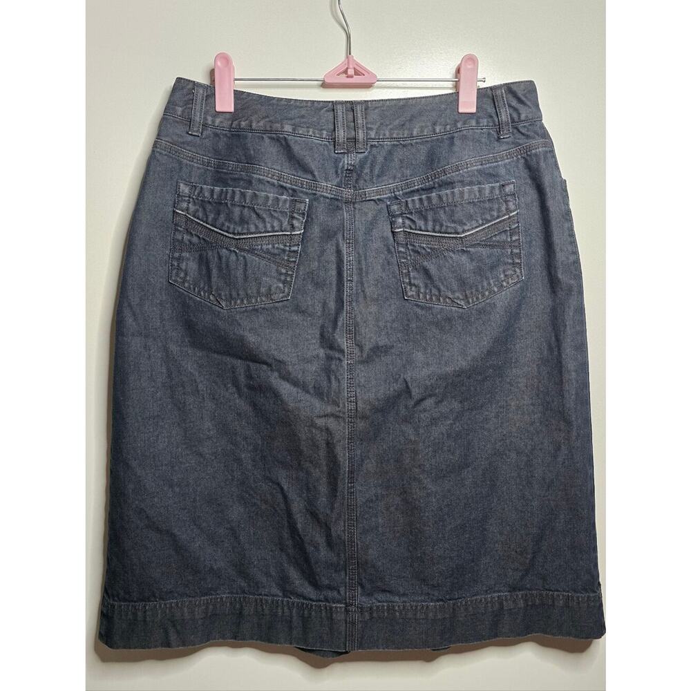 Liz Claiborne Vintage 90s Denim Midi Skirt 100% Cotton Cottagecore Retro Size 10 - Picture 4 of 9